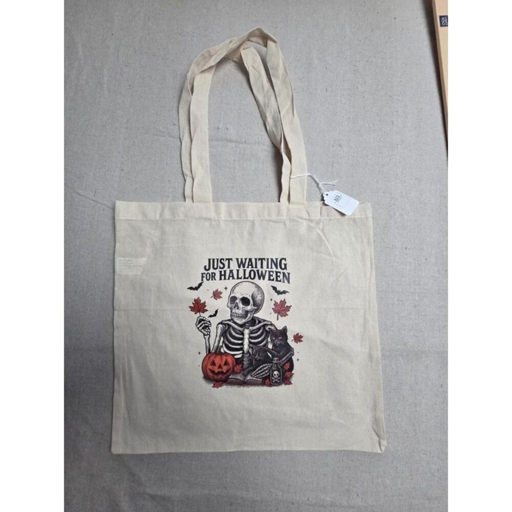 Just Waiting For Halloween Canvas Tote Bag